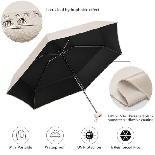 Image of Stylish UV Protection 3 Fold Umbrella for Men Women & Kids | Big Size Compact Travel Design with Windproof Frame and Carry Case
