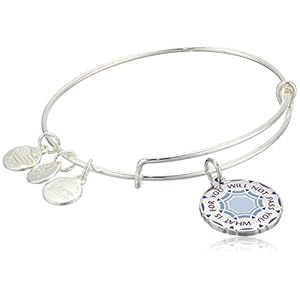 Alex-and-Ani-Words-are-Powerful-What-is-for-You-Will-Not-Pass-You-Bangle-Bracelet Alex and Ani Connections Expandable Bangle for Women, What Is For You Will Not Pass You Charm, Shiny Silver Finish, 2 to 3.5 in