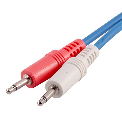 Cable divisor de audio Seismic Audio 3.5mm 6 pies azul miniatura 3