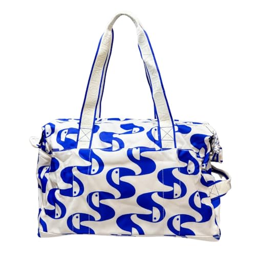 Bolsa Farm Viva Copatucano Estampada Azul e Branca