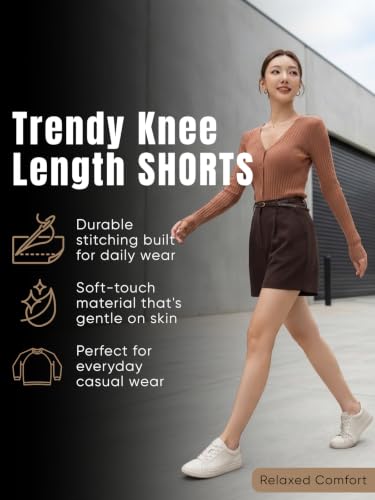 Image of GRECIILOOKS Women's Western Shorts - Trendy Knee Length Casual Bottoms | Relaxed Fit Summer Shorts for Girls & Women (Available in Plus Size)