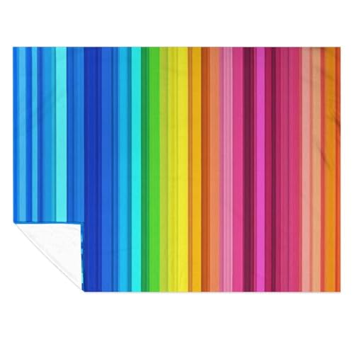 Couverture en flanelle arc-en-ciel chaude pour canapé et bureau