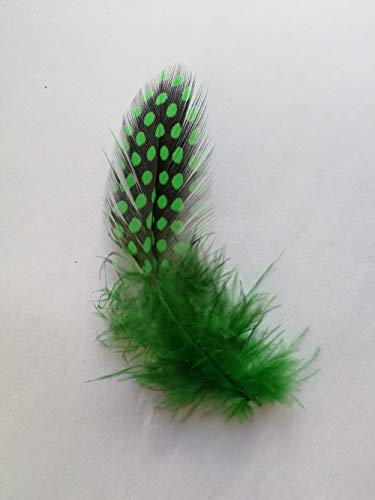 100Pcs 3"-6" Green Spotted Feathers Guinea Pheasant Feather For Crafts Dream Catcher Jewelry Decoration, Colored Turkey Chicken Plume Feathers #TOP1