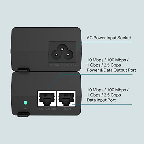 Image of TP-Link Omada 2.5GE PoE+ Injector | Non-PoE to PoE Adapter | 802.3at /af Compliant | Up to 30W | Wall Mountable | Plug&Play | Up to 100m(328 ft) | UL Certified(POE260S)
