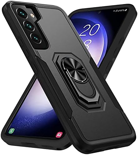 Benbenjaytek for Samsung Galaxy S23 Case, [360° Rotatable Kickstand] [Military Drop Protection] Shockproof Protective Anti-Scratch Phone Cover for S23 6.1 inch (Black)