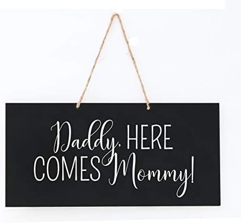 LifeSong Milestones Wedding Anniversary Engagement Decor Rope Signs for Reception and Ceremony for Bride and Groom Decorations (Daddy Here Comes Mommy)