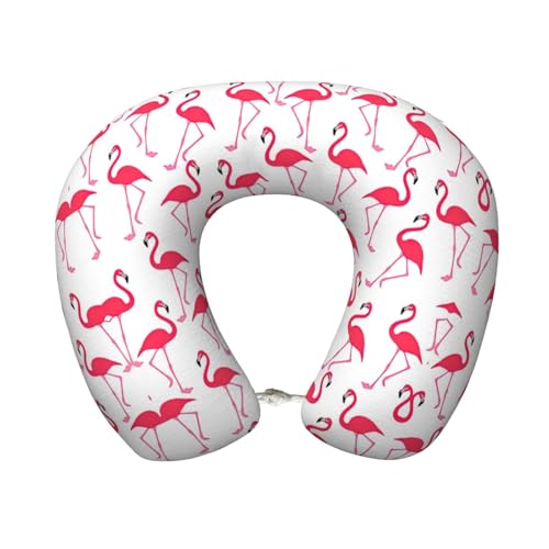 Almohada de viaje con diseño flamenco rosa miniatura 1