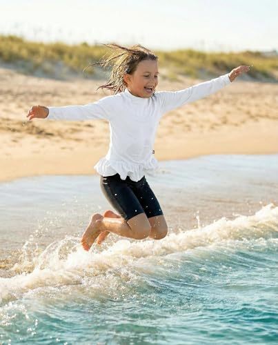 Image of City Threads Girls Long Sleeve Rashguard UPF 50+ Made in USA, Girls' Rash Guard Shirts with Sun Protection