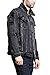 VICTORIOUS Men's Casual Distressed Denim Jean Jacket DK100 - Black - X-Large - II7C