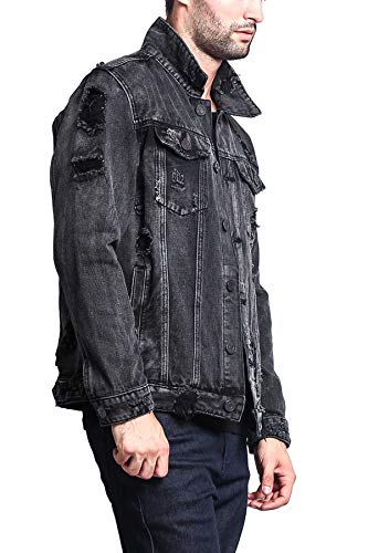 Image of VICTORIOUS Men's Distressed Denim Jacket