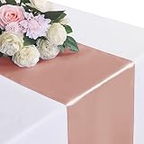 flohar 1Pack Table Runner 12 x 108 Inches Satin Silk Table Runner for Wedding, Birthday Party, Banqu