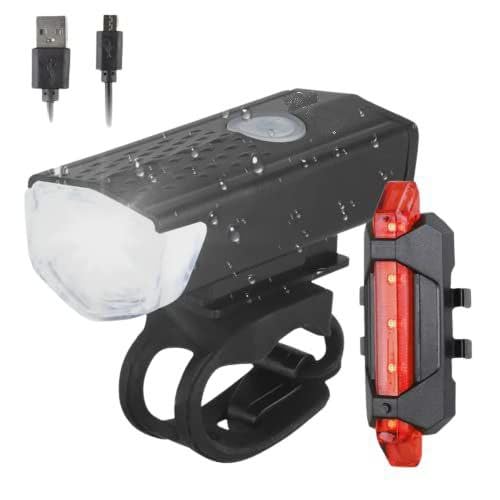SPOKEFOX USB Rechargeable Bike Headlight & Tail Light Set/Combo, Bright, Waterproof LED Light for Road/Mountain Bicycles (B0CC95HQWK) Amazon Price History, Amazon Price Tracker