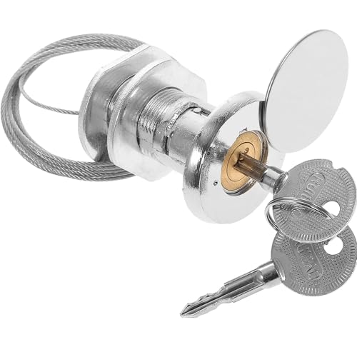 Serrure pour porte de garage ouverture d'urgence depuis l'extérieur câble en acier 1 mètre et 2 clés profil européen pour ouvrir en urgence les portes...
