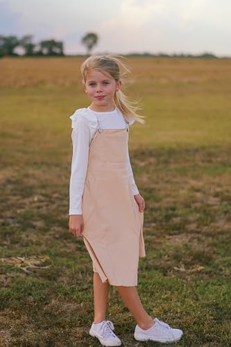Image of HIHA Little Girls Adjustable Corduroy Pinafore Overall Dress Set Size 6-12