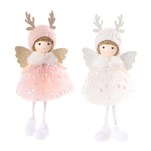 YGCHEN Ángel de Navidad Colgantes Decoración del Árbol de Navidad Adorno Ángel Peluche Colgante Árbol de Navidad Decoración Navideño