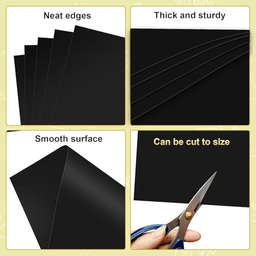 Image of 18 Pcs Black Poster Board Paper 11x14, ROOKEA Vision Boards Posterboard Bulk for School Projects Classroom Arts Craft Presentations Drawing Scrapbooking Blank Graphic Display