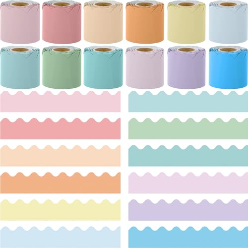 Bordures festonnées tableau d'affichage couleurs macarons école salle de classe