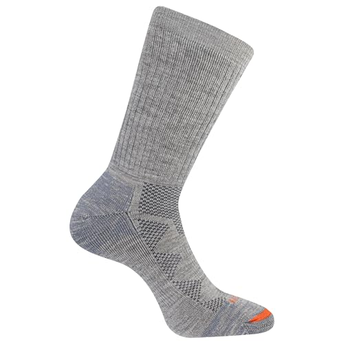 Merrell unisex-adult Premium Wool Work Crew Socks Arch Support and Breathable Mesh
