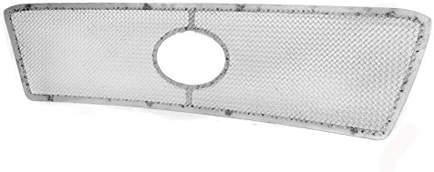 Upper Stainless Steel Mesh Grille Insert Chrome with Emblem Cutout Compatible with 2010-2013 Toyota Tundra
