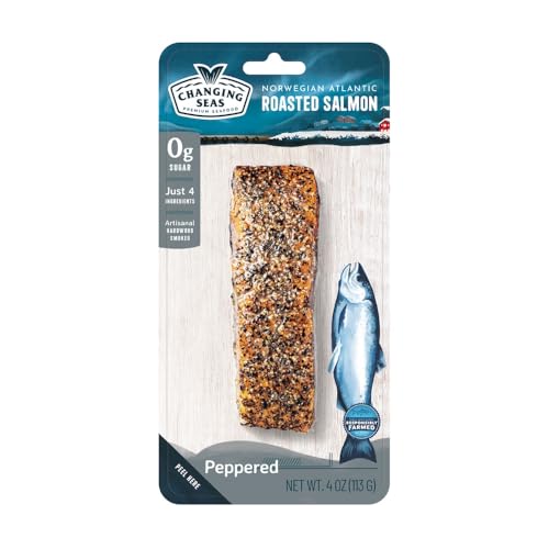Changing Seas, Smoked Peppered Salmon, 4 Ounce