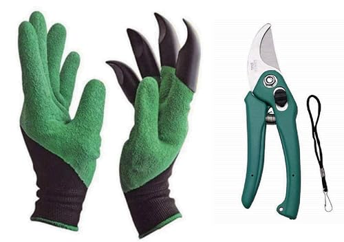 DEBs CARE Gardening Tools Set kit - 7 Pcs (Cultivator, Fork, Trowels, Weeder, Garden Gloves, Pruner Cutter) Gardening Tools Set for Home Indoor and Outdoor Gardening