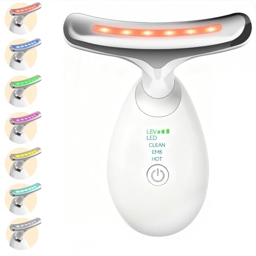 Face Massager Face Sculpting Tool 7-in-1 with 455C Heat & 7 LEDs Led Face Sculptor with 3 Vibration Modes Face Lifting Device for Neck & Face Contour Facial Massager for Skin Toning & Wrinkle