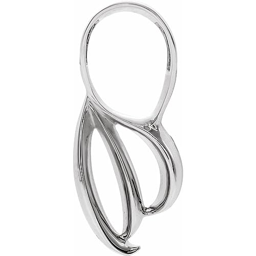 Sonia Jewels Solid 14k White Gold 32x12mm Charm Pendant Enhancer (32mm x 12mm)