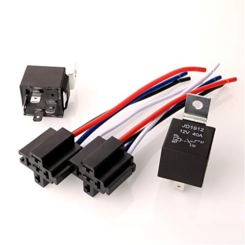 Gebildet E079 Jd1912 Car Relay Harness 12V 40A 4 Pin Spst 12Awg Harness Sockets With Color-Labeled Wires For Automotive Truck Van Motorcycle Boat thumb #1