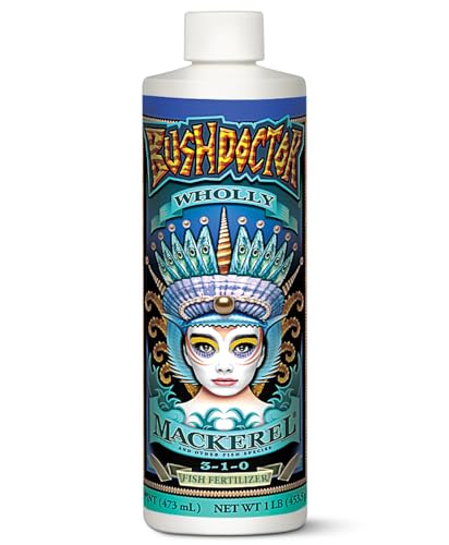 FoxFarm Bush Doctor Wholly Mackerel Fish Fertilizer, Fx14113 - Liquid Plant Nutrient for Seedlings, Transplants, and Vegetative Growth – NPK 3-1-0 (Pint)