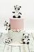 Fun Market Panda Cake Topper Set - Panda Figurines whit Flowers Cake Decorations - Handmade Clay Cake Topper Panda for Birthday Baby Shower Special Events - 7 - Piece Panda Decor for Cake