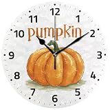 Vdsrup - Orologio da parete a forma di zucca, stile autunnale, silenzioso, non ticchettio decorativo, al quarzo, analogico, silenzioso, da scrivania, per cucina, casa, ufficio, scuola