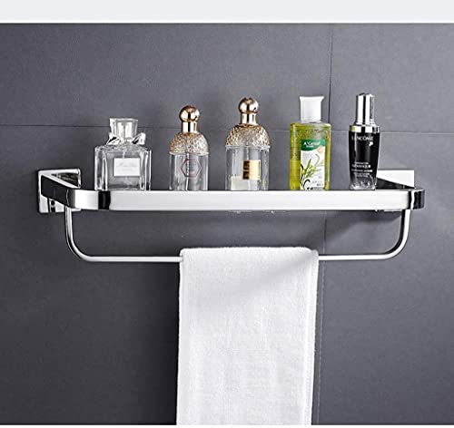 Xhjtd Bathroom Shelf 304 Stainless Steel Bathroom Wall Hanging Toilet Bathroom Glass Storage Towel Rack,Wall-Mounted #TOP4