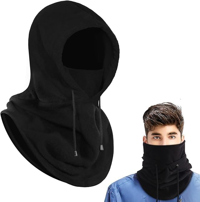 AURUZA Balaclava Ski Mask Fleece Mask Warm Balaclava Breathable Warm and Comfortable Face Mask for Men Women Sports Mask (US, Alpha, Medium, Black)