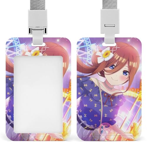 五等分の花嫁 中野 三玖 IDカードホルダー 縦型 社員証 カードケース ネームホルダー 名札ホルダーカードケース 防水 吊り下げ パスケース カード入れ 名札ケース 通勤 通学 男女兼用 名刺入れ クリップスト リール付き かわいい 人気 社員証ケース