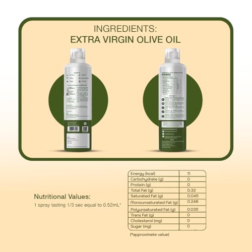 Image of ChefSPRAY Extra Virgin Olive Oil Spray - Pack of 2 | 100% Natural, No Gas, Healthy Cooking Oil Spray | Perfect for Salads, Grilling, Baking & Air Frying - 200 mL Each