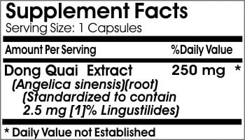 Dong Quai Standardized Extract 250mg // 200 Capsules // Pure // by PureControl Supplements