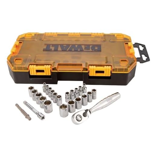 DEWALT Drive Socket Set, SAE/Metric, 1/4-Inch Drive, 25-Piece (DWMT73805)