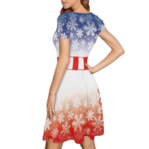 Image of POLERO Sunflower Dress for Women Floral Summer Dresses Short Sleeve Casual Sundresses Midi Dresses