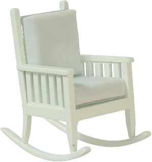 Dolls House Rocking Chair Rocker JBM Miniature Nursery Furniture 1:12 Pale Blue
