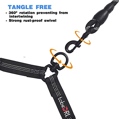 Tobedri Comfortable Dual Dog Leash Tangle Free With Shock Absorbing Bungee Reflective 2 Dog Leashes For Large Medium Small Dogs #TOP4