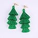 BaubleStar Fashion Tassel Dangle Earrings for Women Layered Long Bonita Tiered Green Thread Tassle Drop Statement Jewelry