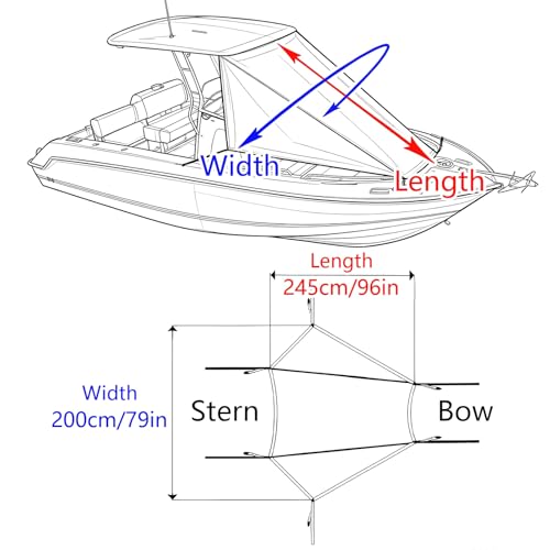 T-Top de bateau : bâche d'ombrage avant pour console centrale active - 2