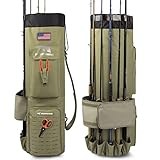 KastKing Karryall Fishing Rod Bag,81L Large Storage Water-resistant Rod Case Holds 6 Rods & Reels,Foldable Fishing Bag Accommodate Fishing Gear and Equipment,Fishing Gifts for Men,Khaki