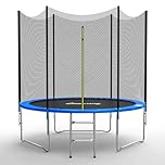 GALACTICA 6FT Round Trampoline Set Outdoor Garden Safety Net Enclosure Spring Jump Mat Padding Ladder GT-TS-05 Blue
