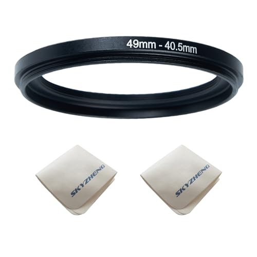 Adaptador de lente 49mm a 40.5mm Anillo reductor para lentes y accesorios de cámara 49mm a 40.5mm con paño de limpieza de lente premium, paquete de 2