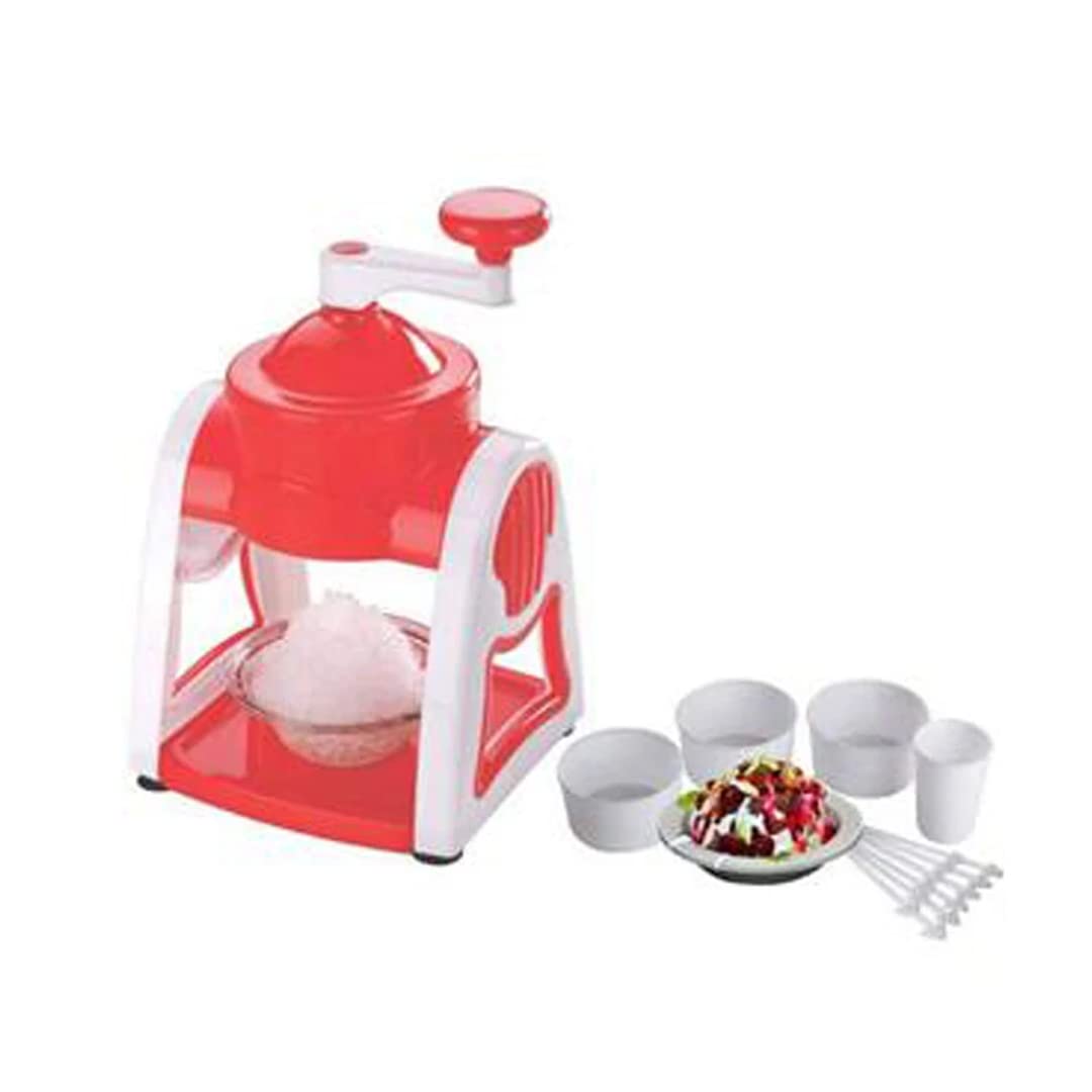 Unbreakable Easy to use Handy Manual ice Gola Slush Maker Machine with Sharp Blades|Ice Crusher|Gola Maker Machine for Home - Reusable 6 Pcs Gola Sticks & 3 Bowl, Multicolor, Large (0130)