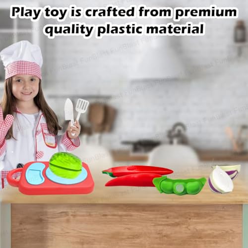 Image of FunBlast Vegetables Play Set Toys - 9 Pieces Realistic Sliceable Cutting Vegetable Pretend Play Kitchen Toys for Kids, Play Food Toys, Vegetable Toys with Chopping Board & Knife (Multicolor)