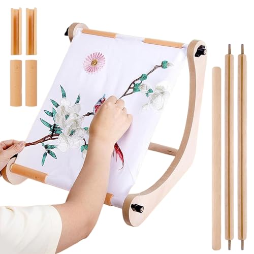 Biniveil Bastidor de Bordado - Bastidor de Madera Ajustable para Bordar,Accesorios de Costura para Sofás Sillas Mesas Camas Viaje y Manualidades