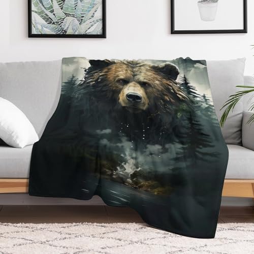 Ours couverture polaire plaid lit flannel moelleuse 150x200