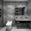 TOTIO 12x78inches Grey Marble Texture Self Adhesive Wallpaper Roll Gray Vinyl Wrap 3D Concrete Granite Effect Countertop Contact Paper Matte Thicken Waterproof Furniture Sticker DIY Wall Sticker #2